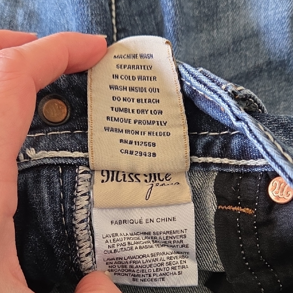 Miss Me Dark Blue Denim Shorts - Picture 12 of 12